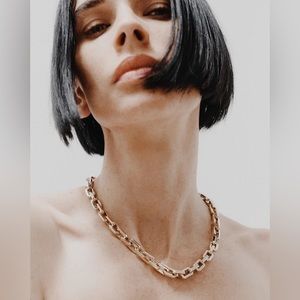 NWT Eddie Borgo 12 Karat Gold Supra Link Necklace 17 Inch Length